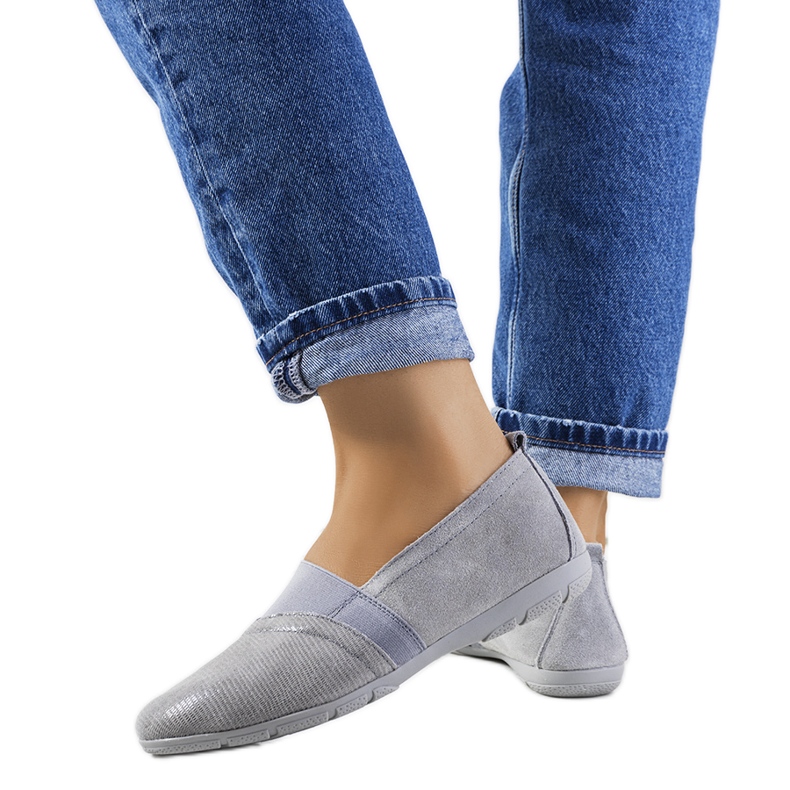 Sneakers in pelle grigia Boirs grigio