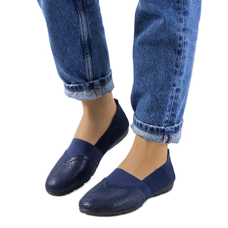 BM Sneakers Boirs in pelle blu navy
