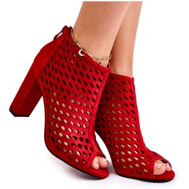 WT1 Stivali Jenissa in pelle scamosciata traforati rossi rosso