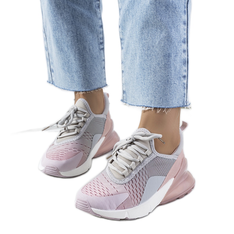 Sneakers sportive grigie di Glaner rosa grigio