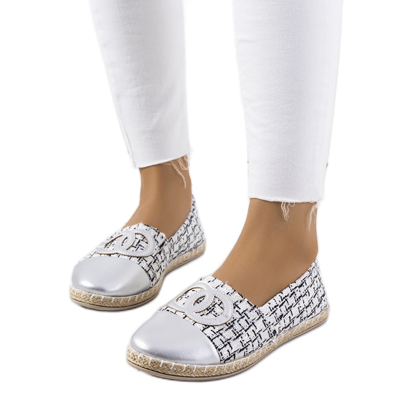 Espadrillas bianche Moorsele bianca d'argento