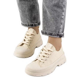 Sneakers beige con suola spessa Beat