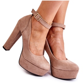 WS1 Décolleté In Pelle Scamosciata Sulla Piattaforma Beige Gottie