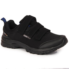Scarpe da trekking impermeabili nere American Club chiusura strappo nero