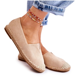 PG1 Espadrillas da donna in camoscio beige Corry