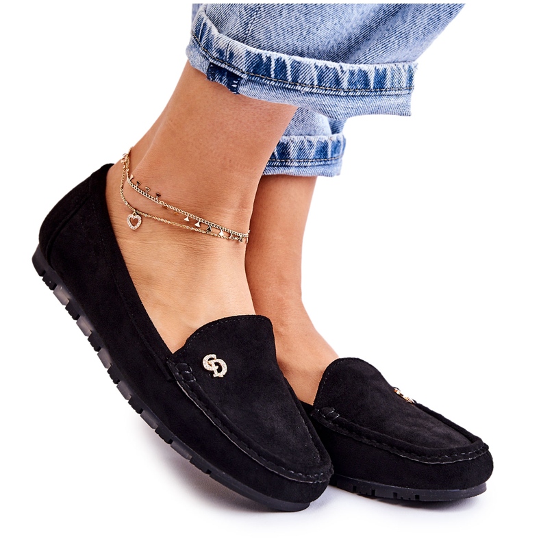 PS1 Mocassini da donna in pelle scamosciata neri Colena nero