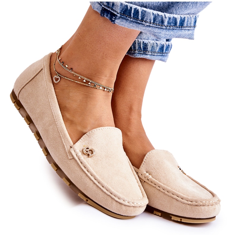 PS1 Mocassini Colena in suede da donna beige