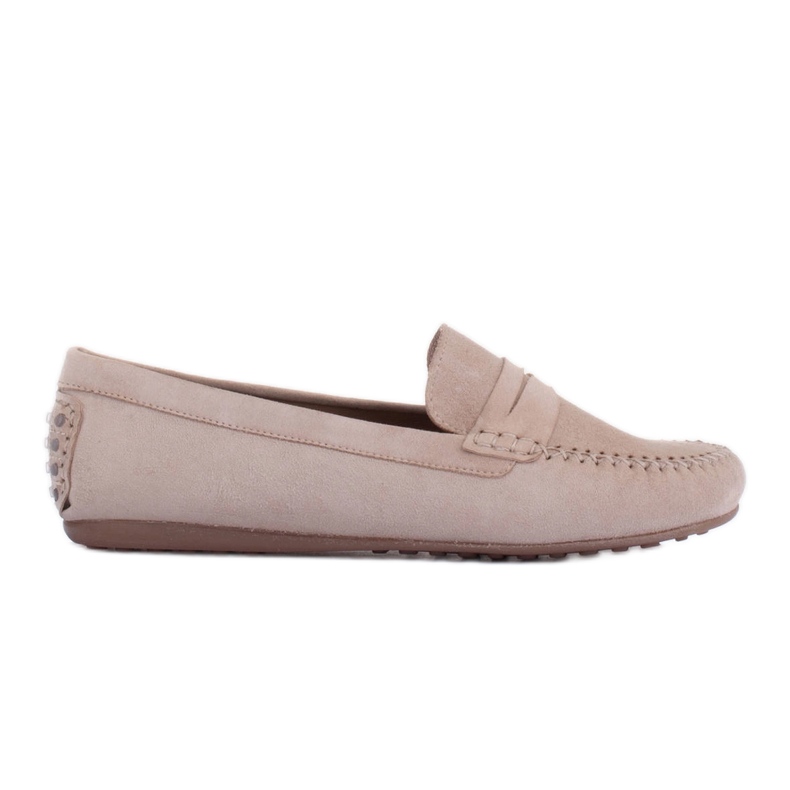 Marco Shoes Mocassini classici realizzati in morbida pelle scamosciata beige