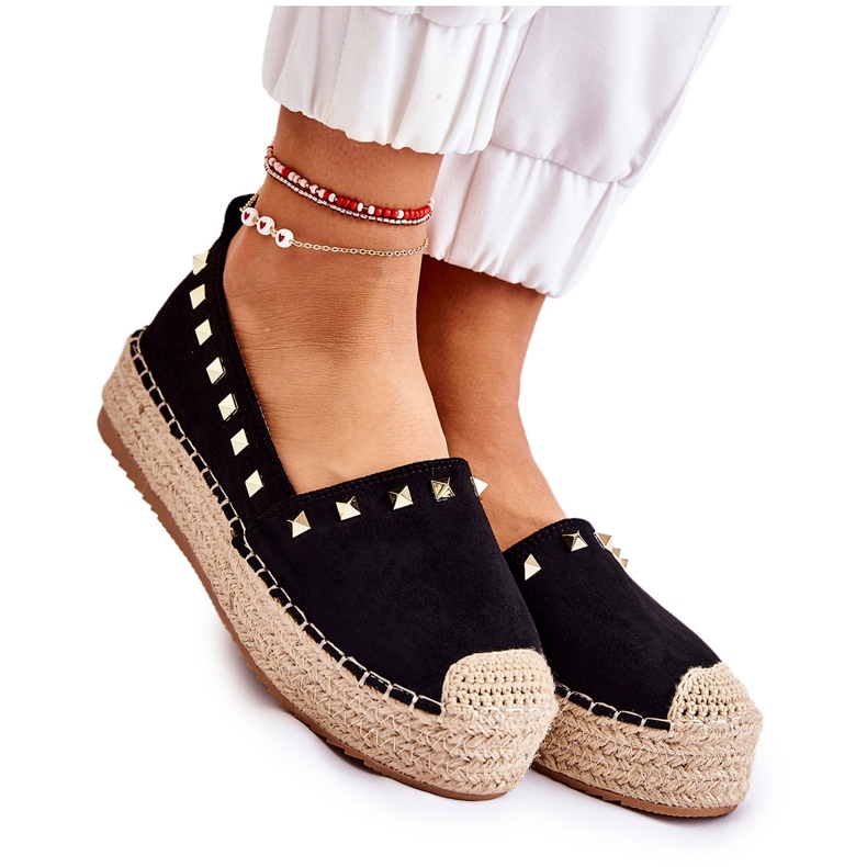 WT1 Espadrillas Da Donna Con Borchie Nere Laross nero