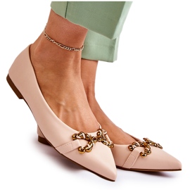 WS1 Ballerine Da Donna In Spitz Con Ornamento Carlos Beige
