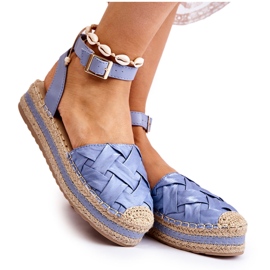 WS1 Sandali Espadrillas Da Donna Sulla Piattaforma Blue Susane