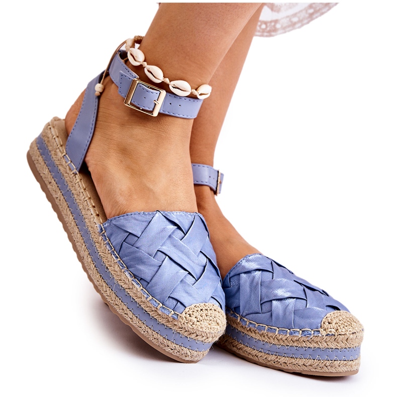 WS1 Sandali Espadrillas Da Donna Sulla Piattaforma Blue Susane