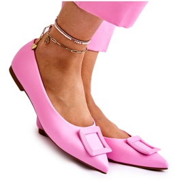 WS1 Ballerine in pelle con ornamento rosa Simone Spitz