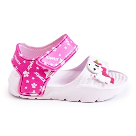 WJ1 Sandali leggeri per bambini con decorazioni fidate bianche e rosa bianco