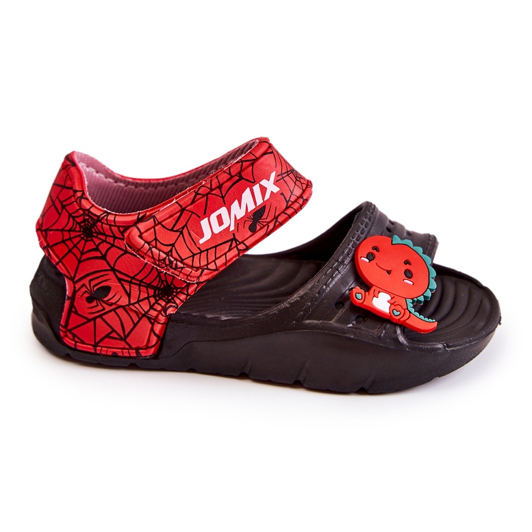 WJ1 Sandali da bambino leggeri con decorazioni fidate nere e rosse nero rosso