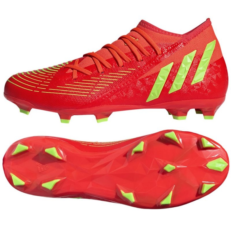 Scarpe Adidas Predator Edge.3 Fg M GW1005 rosso arance e rosse