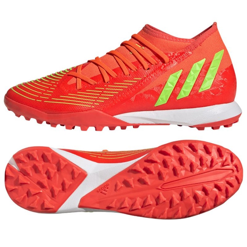 Scarpe Adidas Predator Edge.3 Tf GV8536 rosso arance e rosse