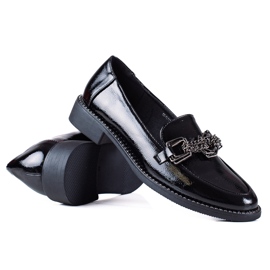 SHELOVET Mocassini da donna in vernice nero
