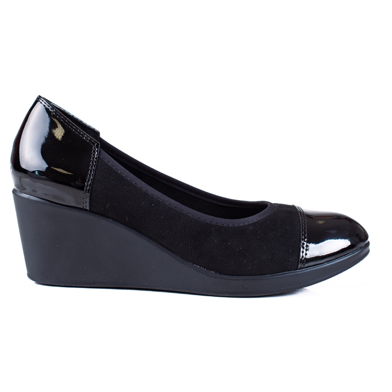 SHELOVET Décolleté nere con zeppa nero