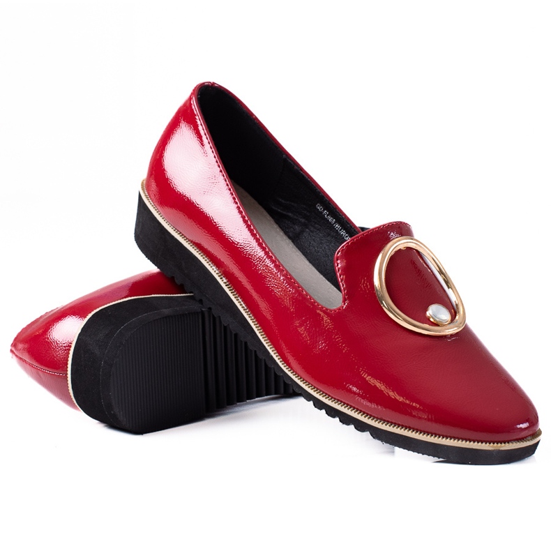 SHELOVET Mocassini da donna in vernice rosso