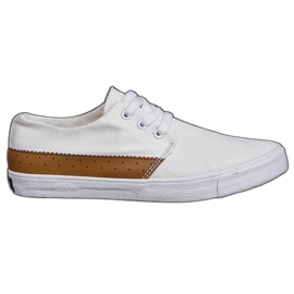 Sneakers casual in tessuto Y010 bianche bianco