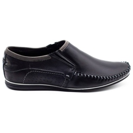 KOMODO Mocassini da uomo in pelle 847 neri nero