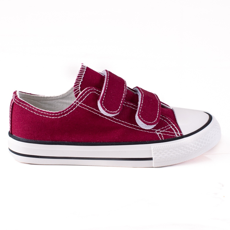 Sneakers in velcro per bambini Vico bordeaux rosso multicolore