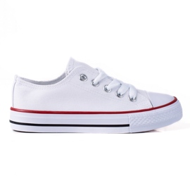 Sneakers da bambino stringate Vico bianche bianco