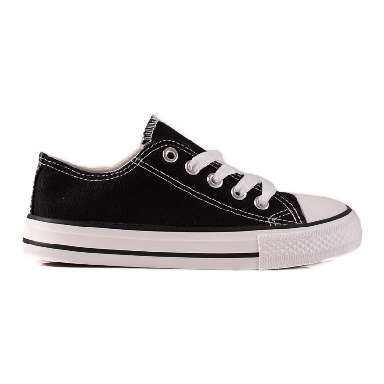 Sneakers da bambino stringate Vico nere nero