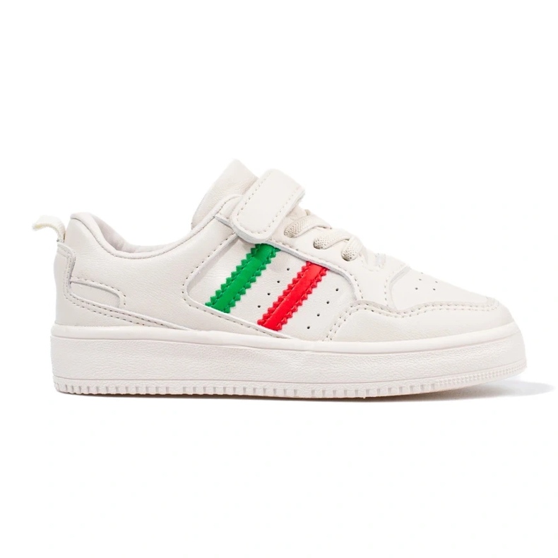 Sneakers bianche da bambino con cinturini bianca