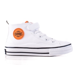 Sneakers alte per bambini Shelovet realizzate in pelle ecologica di colore bianco