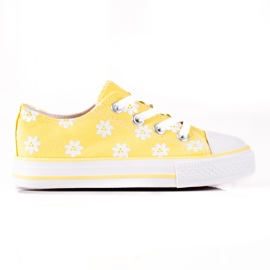 Sneakers per bambini Vico con fiori gialli bianca giallo