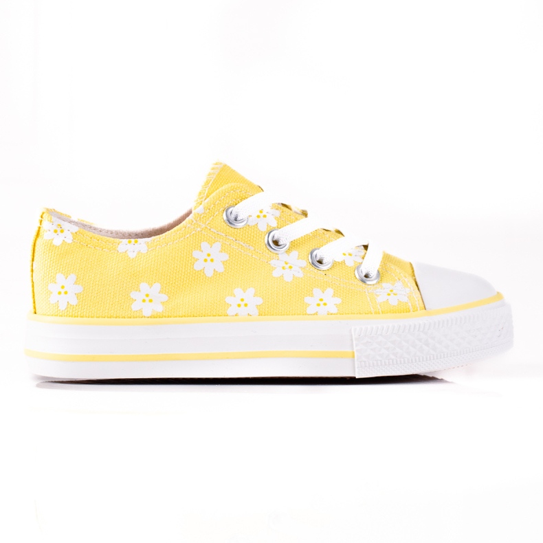 Sneakers per bambini Vico con fiori gialli bianca giallo