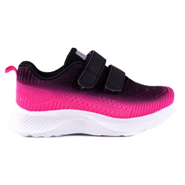 Scarpe sportive da bambino in velcro bicolore Shelovet nero rosa