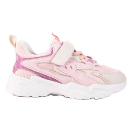 Sneakers per bambini Shelovet su una spessa suola rosa
