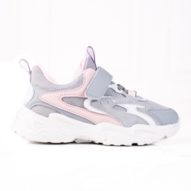 Sneakers per bambini Shelovet su suola spessa, grigio chiaro rosa