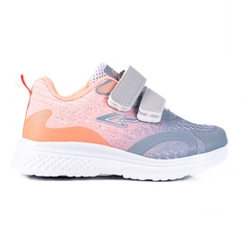 Scarpe sportive per bambini Shelovet con chiusura in velcro grigio arancio arancia