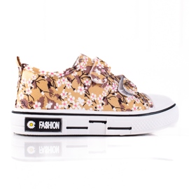 Sneakers per bambini Shelovet con fiori beige bianco marrone