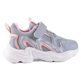 Sneakers per bambini Shelovet con velcro grigio blu