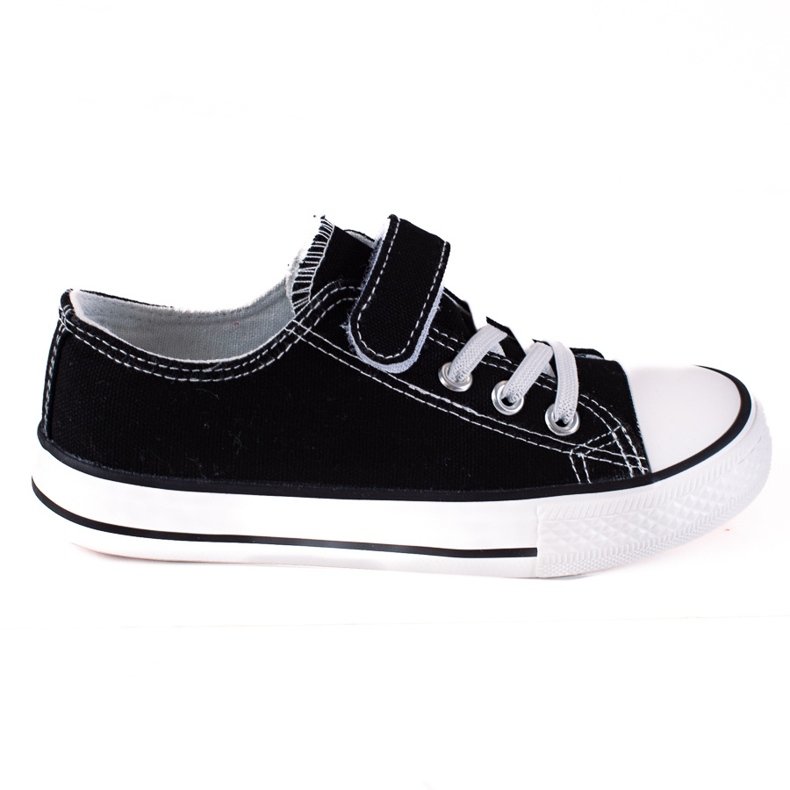 Sneakers basse Vico per bambini con allacciatura nera nero