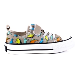 Sneakers da bambino Shelovet dinosauri grigi grigio
