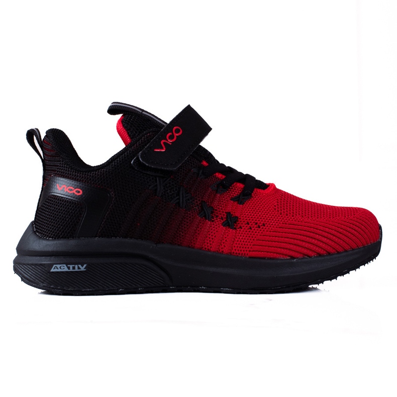 Scarpe sportive per bambini Vico, colore nero chiaro e rosso