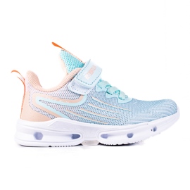 Sneakers da bambina Vico, materiale menta blu