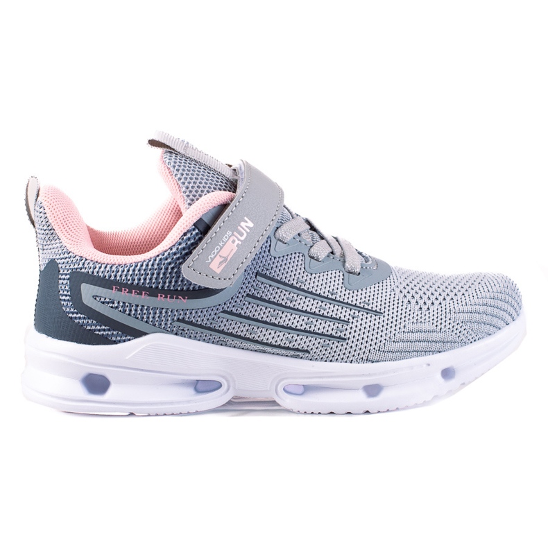 Sneakers da bambina Vico, tessuto grigio rosa