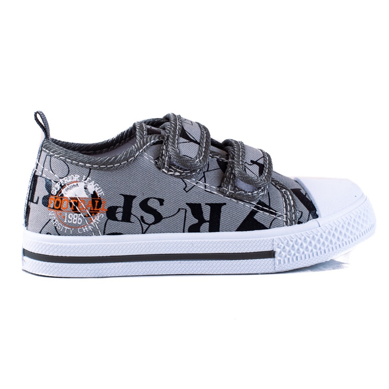 Sneakers da ragazzo Shelovet con velcro grigio
