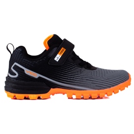 Scarpe sportive da ragazzo Vico con suola arancione nero grigio