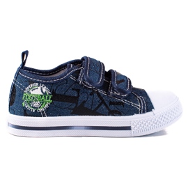 Sneakers da ragazzo Shelovet con velcro blu navy