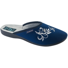 Ciabatte Adanex 27860 in velluto blu navy