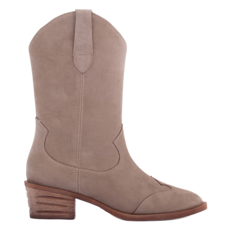 Marco Shoes Stivali beige in pelle naturale