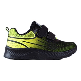 Sneakers da bambino Shelovet con doppio velcro nere e gialle nero giallo